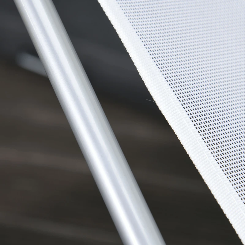 Outsunny Tumbona Plegable y Reclinable de Jardín con Reposacabezas y Respaldo Ajustable en 5 Niveles Tela de Texteline Transpirable 182x56x28 cm Crema