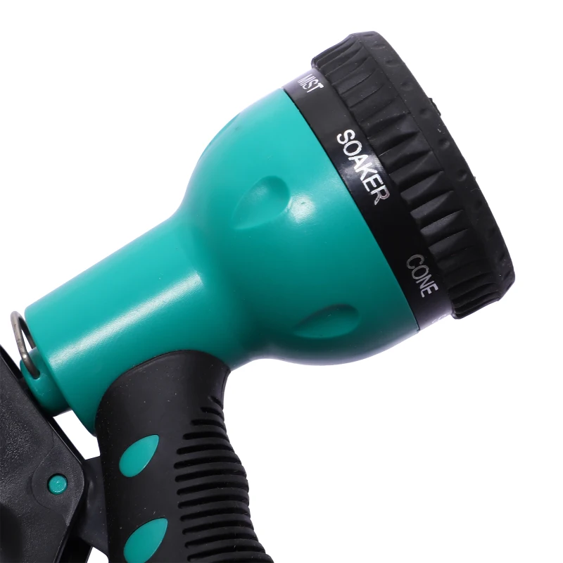 DURHAND Carrete para Manguera Retráctil 10m con 7 Modos de Riego Sistema de Enrollado Automático con Bloqueo Conector de 1m para Jardín Césped 28x14x34 cm Negro y Verde