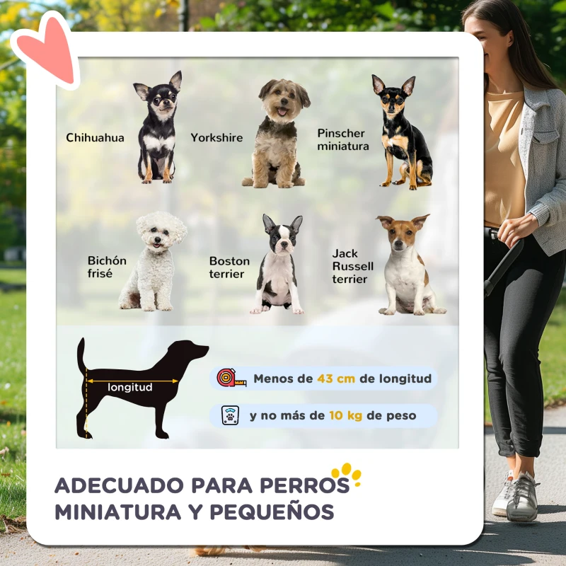 PawHut Carrito para Perros Plegable con Mango Reversible Ventana de Malla Cesta de Almacenamiento 76,5x52x95 cm Gris