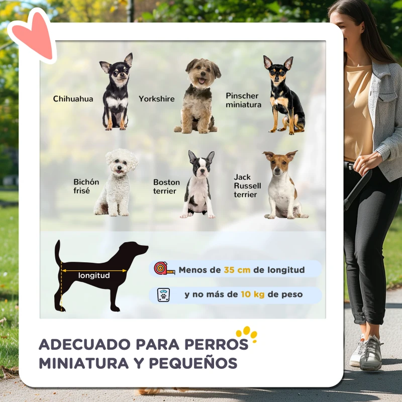 PawHut Carrito para Perros Pequeños con Cesta de Almacenaje Ventanas de Malla y 2 Ruedas Universales 75x45x97 cm Gris