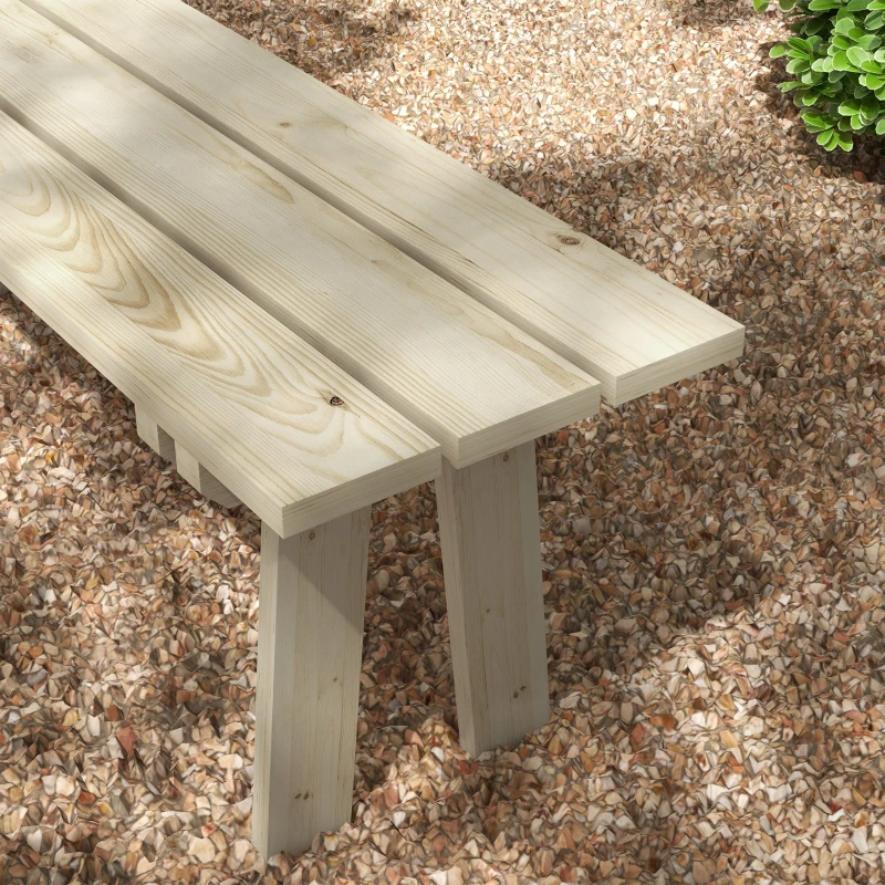 Outsunny Banco de Madera de 2 Plazas Carga 220 kg Banco de Exterior para Jardín Patio Terraza 130x38x45 cm Natural