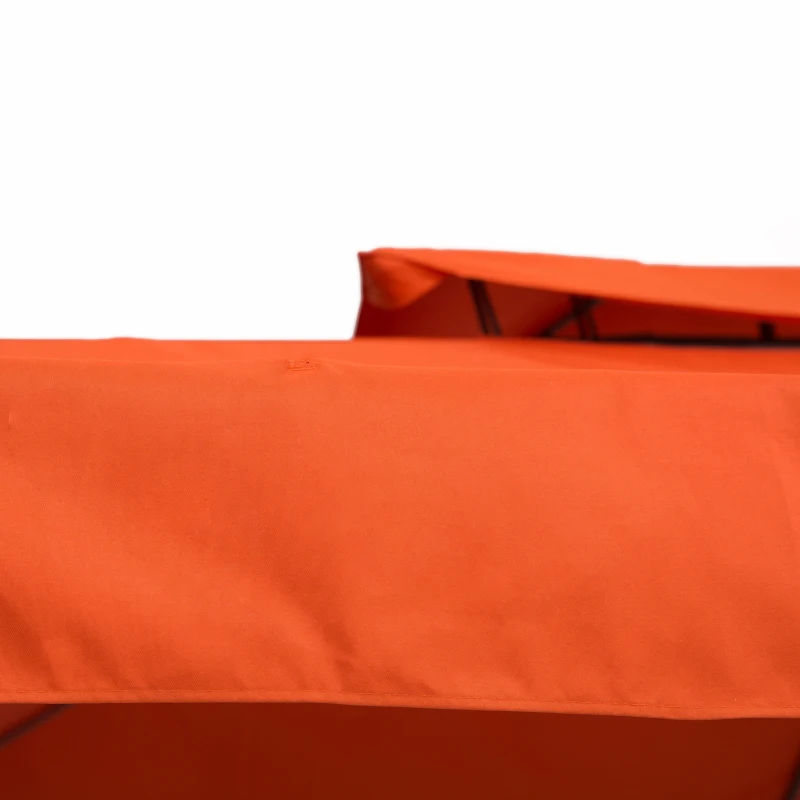 Outsunny Techo de Repuesto para Cenador 4x3 m Cubierta de Repuesto con Techo Doble 10 Orificios de Drenaje y Protección UV Toldo de Recambio para Pabellón Gazebo Rojo