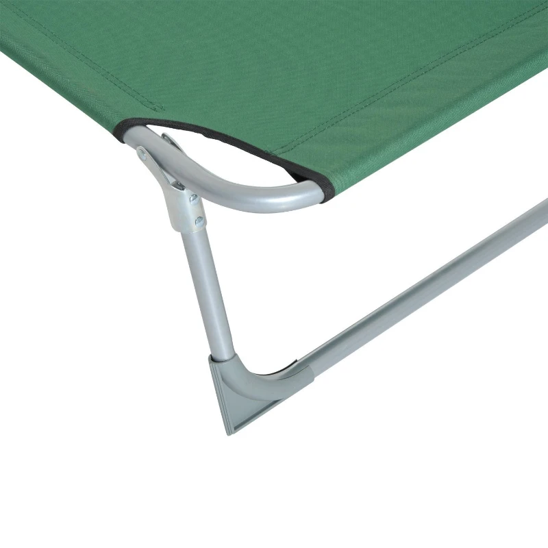 Outsunny Cama de Camping Plegable con Respaldo Ajustable en 4 Niveles Carga 120 kg para Playa Jardín Piscina 187x58x28 cm Verde