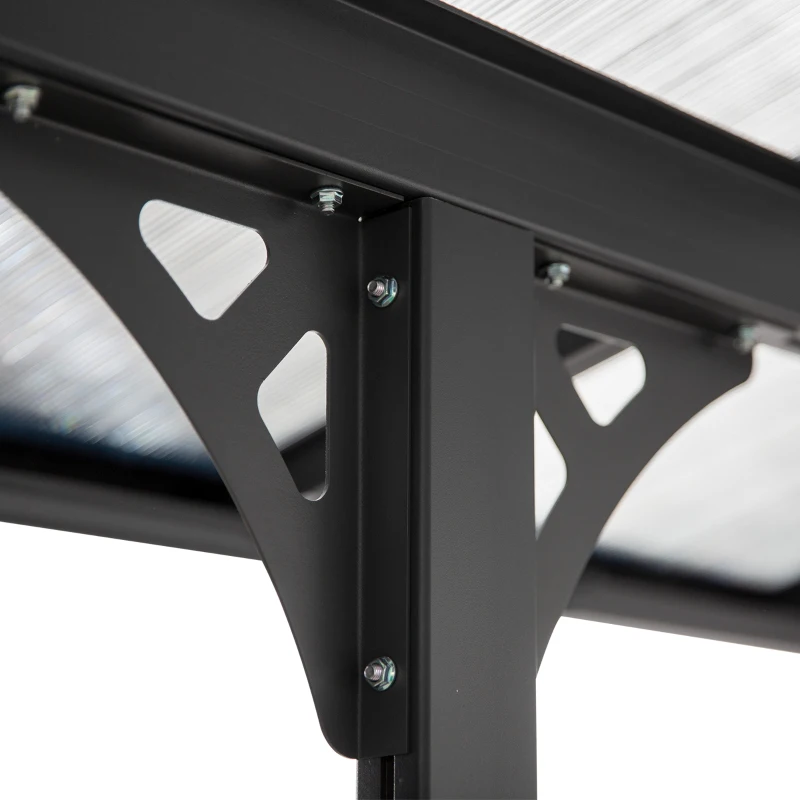 Outsunny Pergola montata pentru gradina din policarbonat si aluminiu, montare reglabila, gri