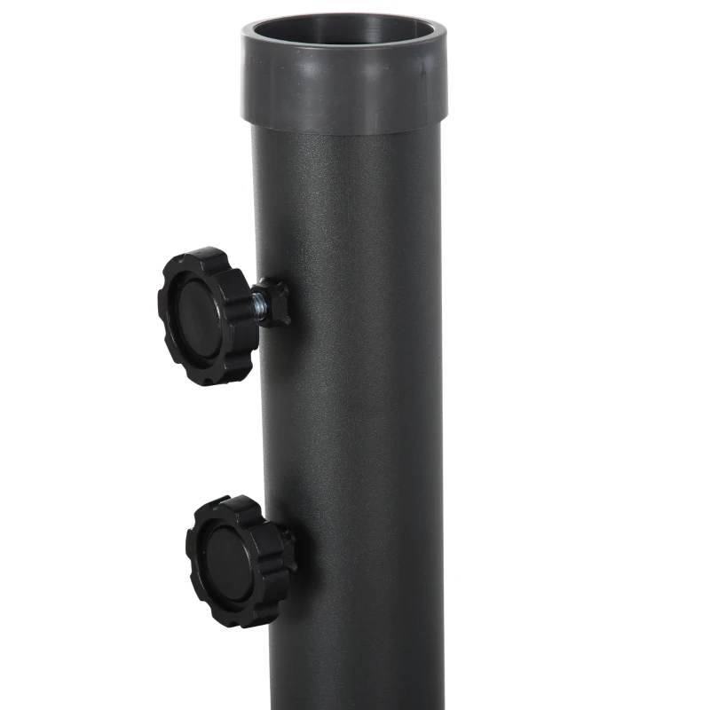 Outsunny Base para Sombrilla de Ø48 mm con 4 Pesos Rellenables de Agua o Arena de 60L Soporte de Sombrilla en Forma de Cruz con Tubo de Acero 80x80x56 cm Negro