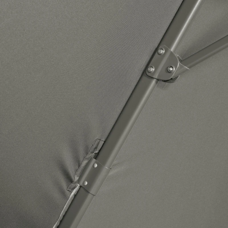 Outsunny Sombrilla de Jardín de Aluminio Ø300x250 cm con Manivela Toldo Inclinable Giratorio 360° con Pedal y Base Cruzada Gris