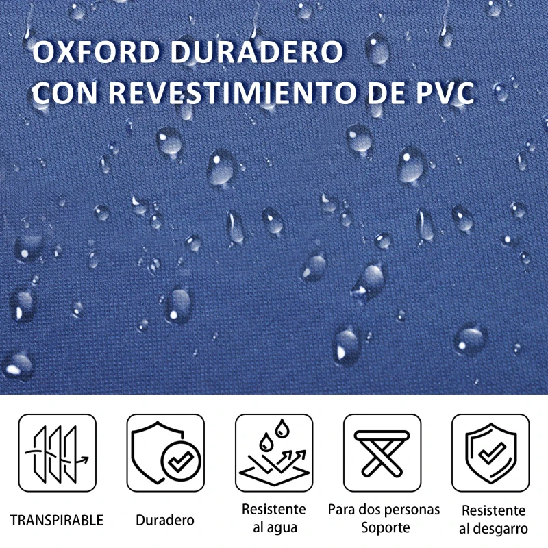 Outsunny Cama de Acampada con 1 Bolsillo Lateral Bolsa de Transporte y Marco de Acero Carga 150 kg 190x68x52 cm Azul