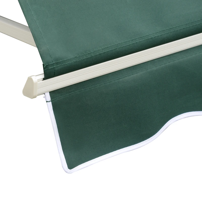 Outsunny Toldo Manual Retráctil de Aluminio Toldo para Exterior Toldo de Balcón Ángulo Ajustable Impermeable Anti-UV Tela de Poliéster 180x70cm Verde