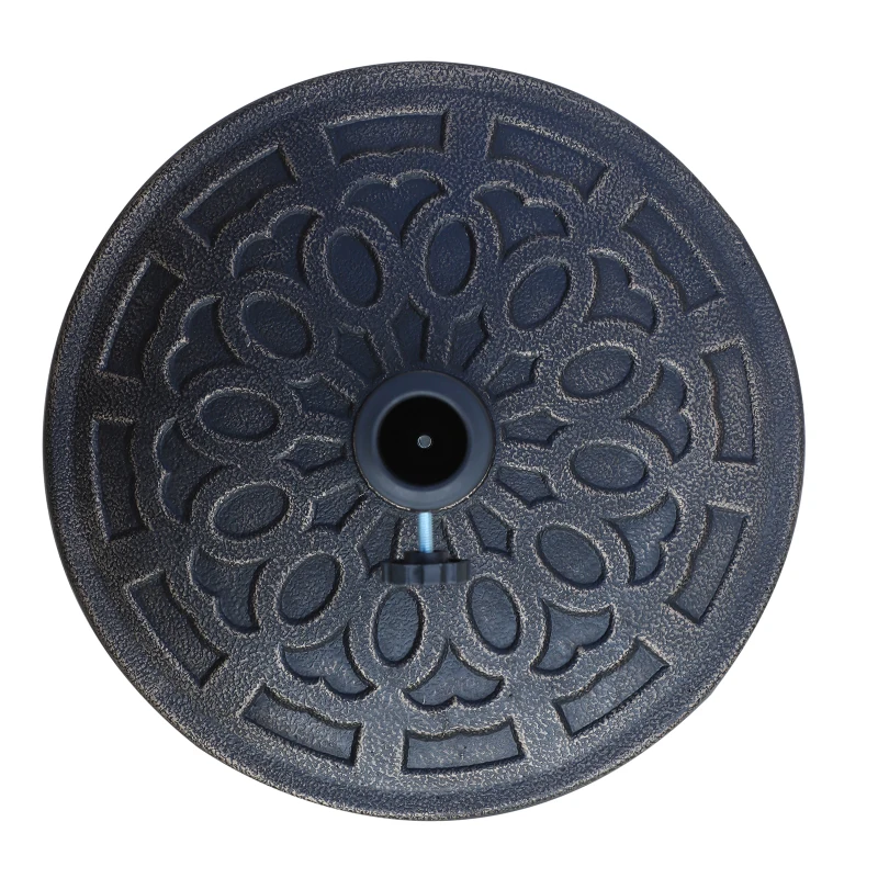 Outsunny Base para Sombrilla de Jardín de 12 kg Soporte de Parasol Redondo de Resina para Postes de 38mm/48mm Ø44x34 cm Bronce