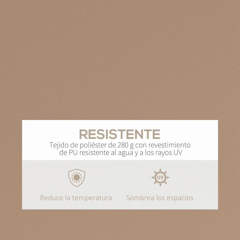 Outsunny Toldo para Balcón 350x250 cm con Manivela de Metal Impermeable y Anti-UV para Jardín Terraza Ventanas Marrón