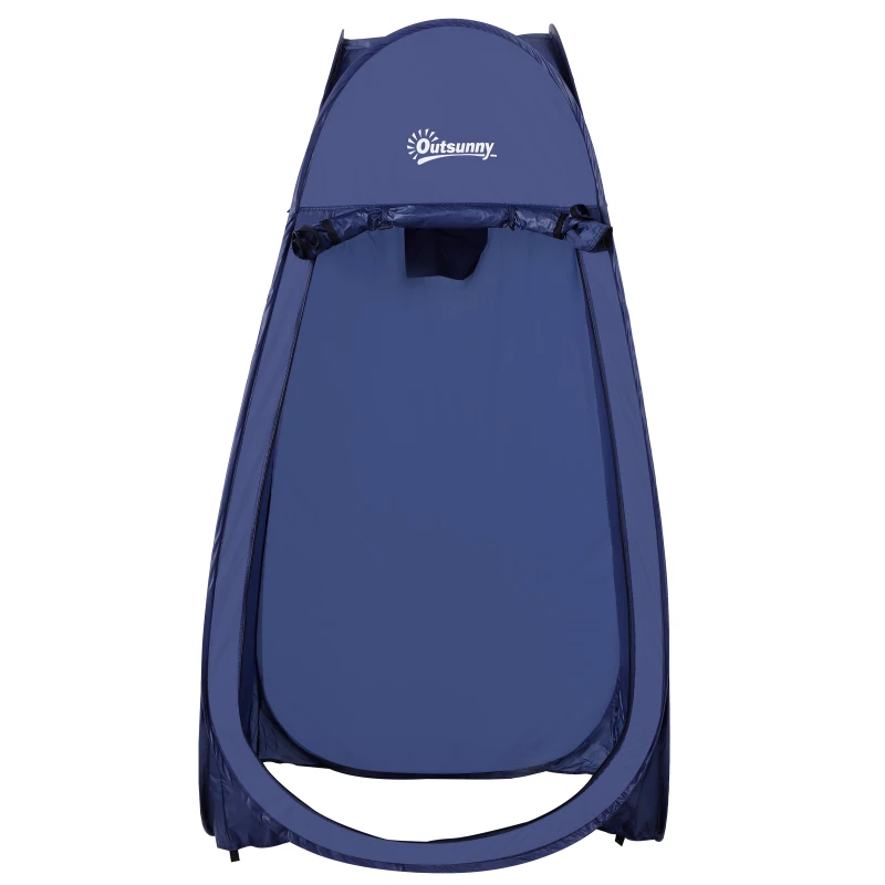 Outsunny Tienda de Ducha Pop Up con Protección UV Techo Impermeable y Asa para Camping Playa 100x100x185 cm Azul Turquí