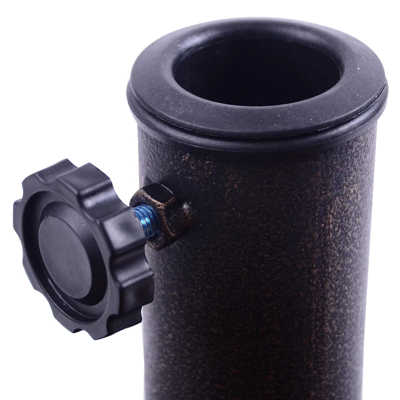 Outsunny Base para Sombrilla de Jardín Peso Neto 19 kg Soporte de Parasol Apto para Mástil de 38mm/48mm Resina para Terraza Patio Exterior Ø54,5x34 cm Bronce