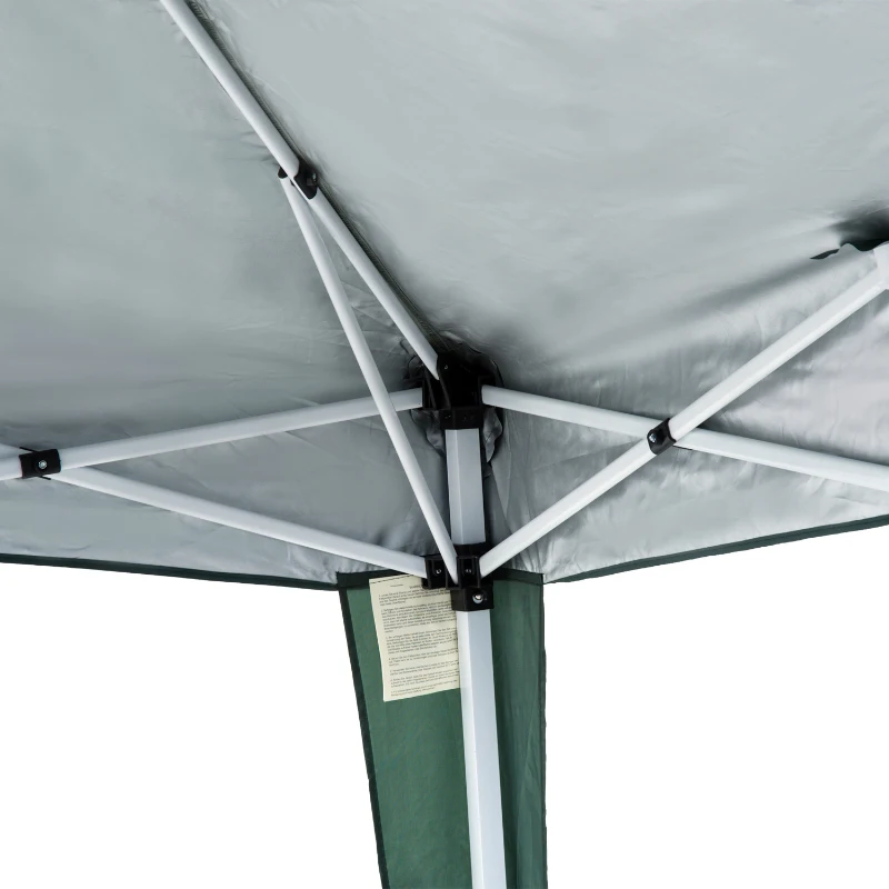 Outsunny Carpa Plegable 2,4x2,4m Cenador de Jardín Impermeable Diseño Pop Up de Acero y Cubierta de Tela Oxford Gazebo para Exterior Verde