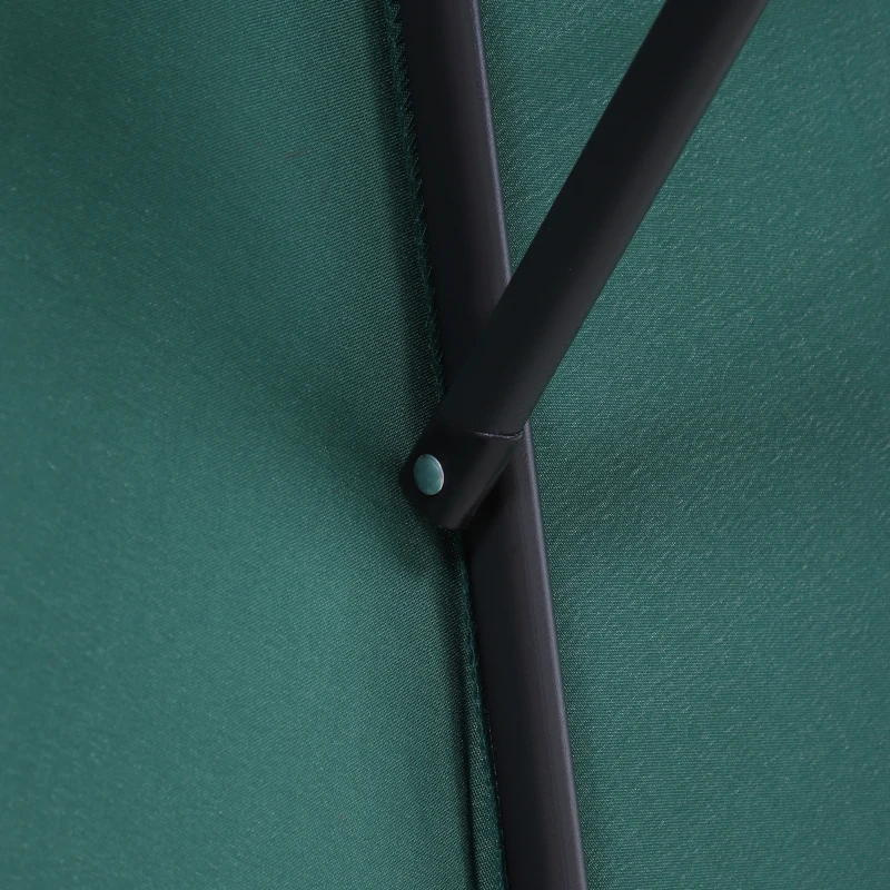 Outsunny Sombrilla para Jardín de Aluminio Ø260x235 cm Parasol de Jardín Reclinable con Manivela y 6 Varillas de Metal para Terraza Exterior Balcón Verde
