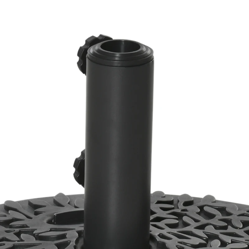 Outsunny Base de Pared para Sombrilla Ø38/48 mm Soporte Semicircular de Parasol Rellenable de Arena 21 kg o Agua 18 kg para Jardín Patio Terraza Exterior 50x31x38 cm Negro