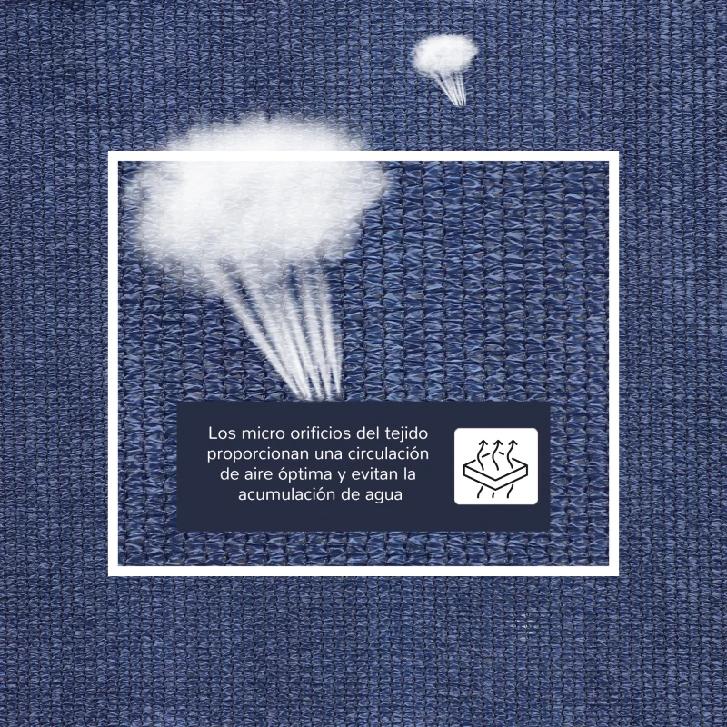 Outsunny Toldo Vela Rectangular 4x6 m con Anti-UV Anillas de Acero Inoxidable y Cuerdas de Nylon para Jardín Patio Azul