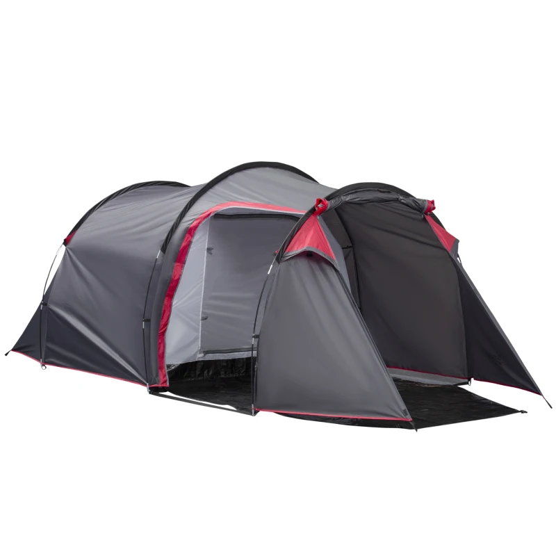 Outsunny Tienda de Campaña Familiar 2-3 Personas Plegable Impermeable a Prueba de UV 20+ con Vestíbulo 426x206x154 cm Gris Oscuro