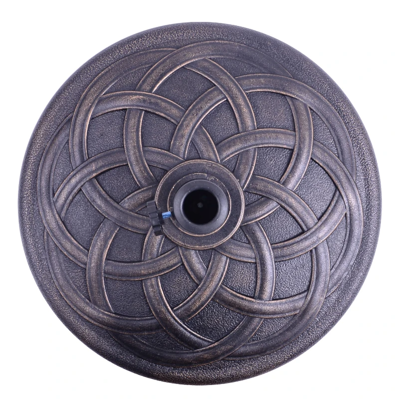 Outsunny Base para Sombrilla de Jardín Peso Neto 19 kg Soporte de Parasol Apto para Mástil de 38mm/48mm Resina para Terraza Patio Exterior Ø54,5x34 cm Bronce
