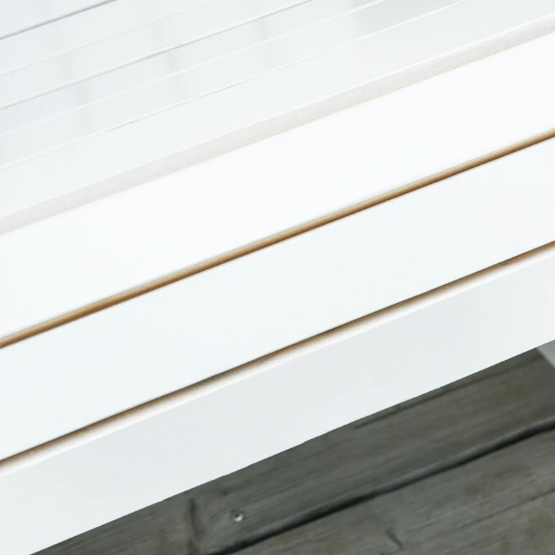 Outsunny Silla Adirondack de Madera 77x94x97 cm para Jardín Terraza Exterior de Estilo Rústico Carga 130kg Blanco