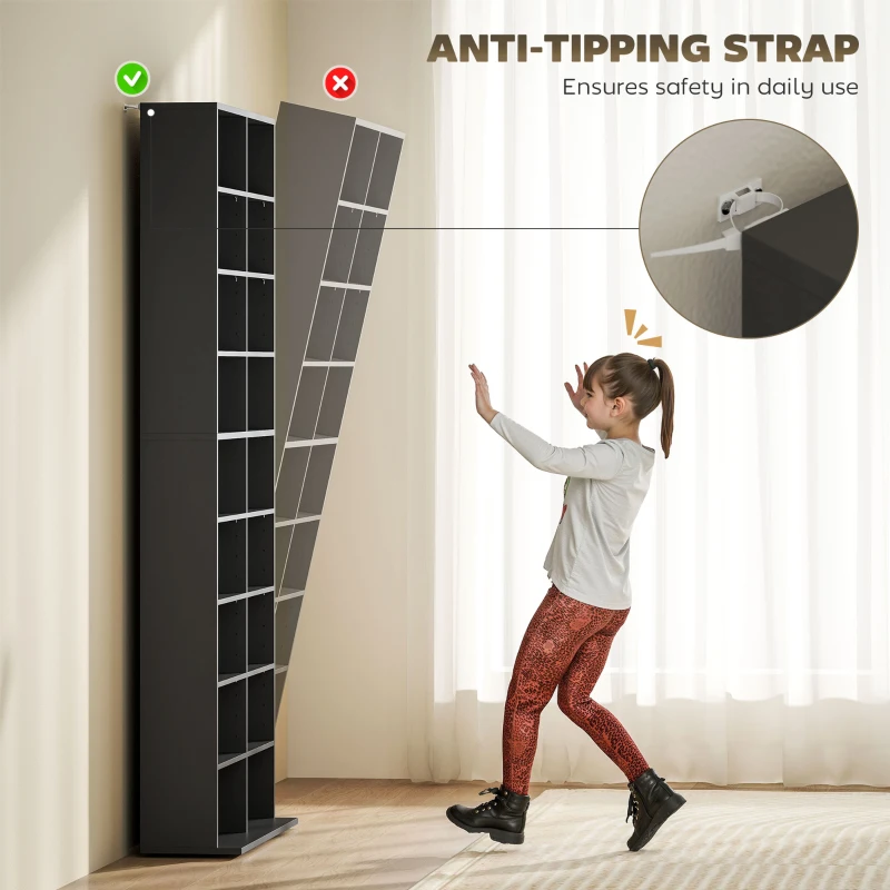 HOMCOM 640 CD Storage Tower - Black