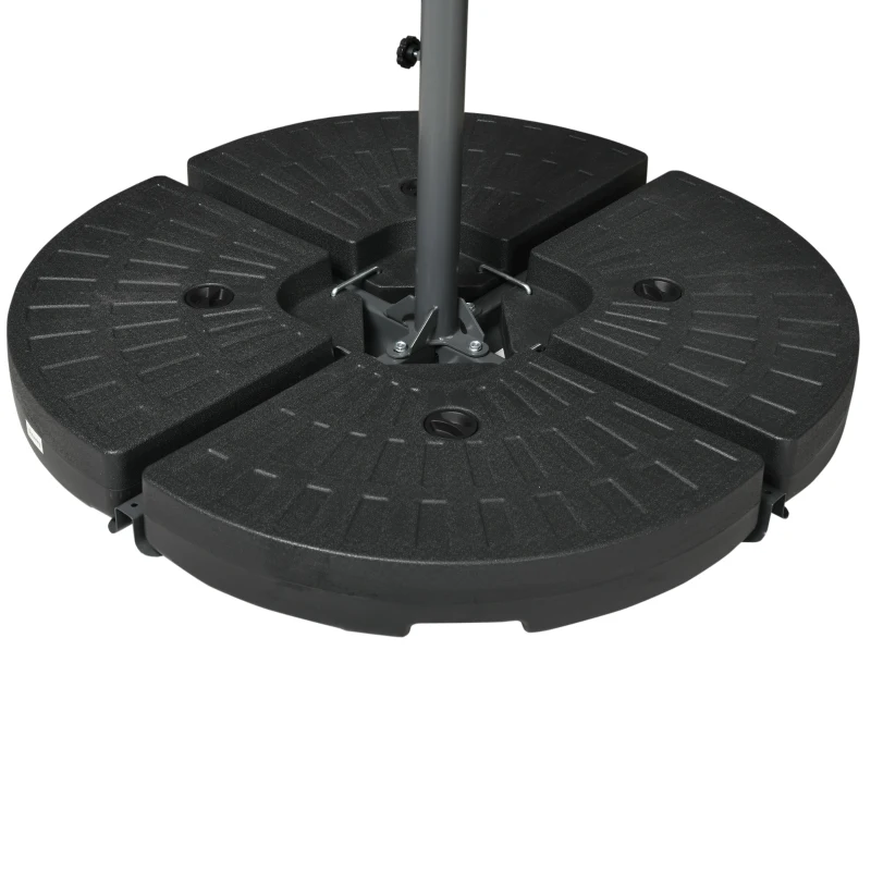 Outsunny parasol met muskietennet, inclusief Handslinger, ventilatieopening, 296 cm x 296 cm x 272 cm, wit+ zwart