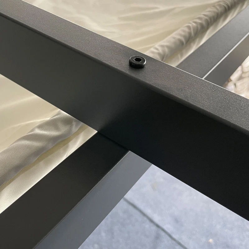 Outsunny Pérgola de Alumínio 4x3 Pérgola de Jardim com Teto Retrátil Tecido de Poliéster e 8 Orifícios de Drenagem para Pátio Terraço Exterior Creme