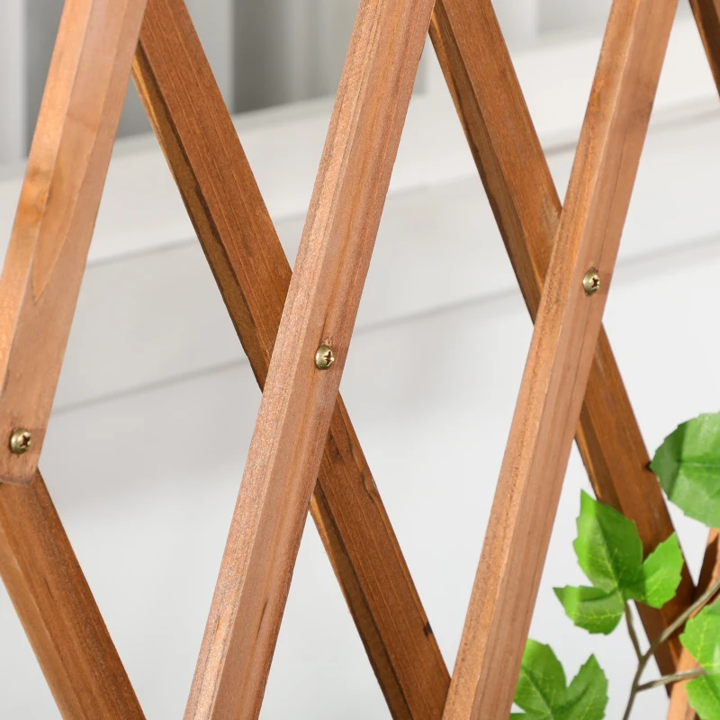 Outsunny Buitenzonnig verhoogd bed met traliewerk bloembak met plank, wielen voor balkonhout