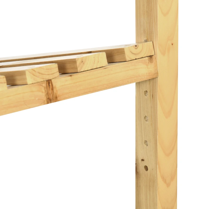 Outsunny wijnrek, flessenrek, wijnhouder met 2 gekantelde planken naturel