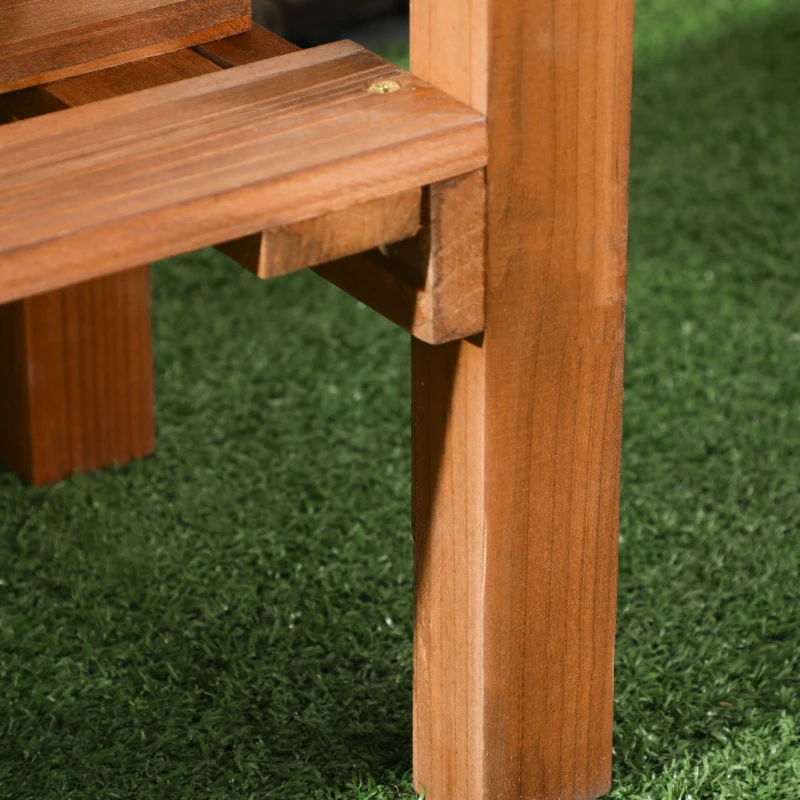 Outsunny Buitenzonnig verhoogd bed met traliewerk bloembak met plank, wielen voor balkonhout