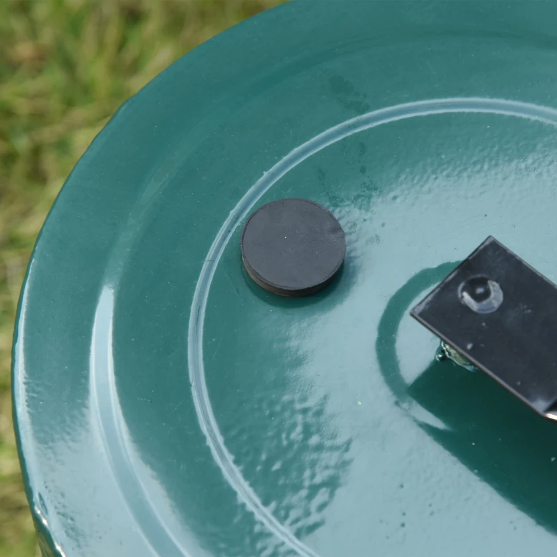 Outsunny 30 L Heavy Duty Water Or Sand Filled Φ30cm Garden Steel Lawn Roller Drum - Dark Green