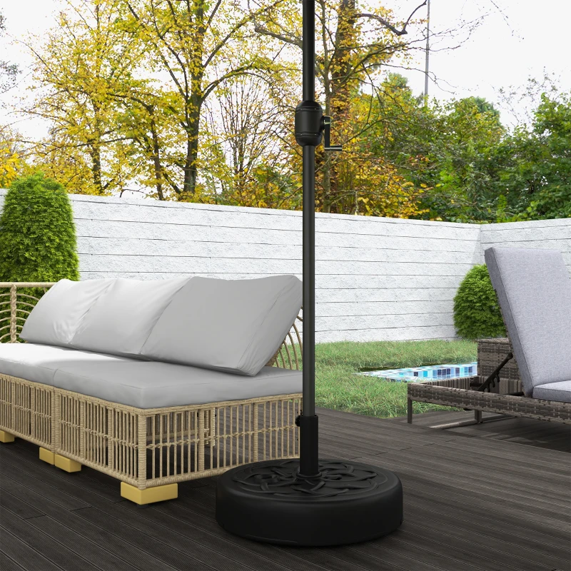 Outsunny Bază pentru Umbrele cu Stâlpi Ø38/48mm și Umplere cu 25 kg de Apă sau 35 kg de Nisip, Ø56x30.5 cm, Negru