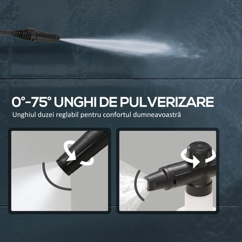 DURHAND Aparat de Spălat cu Presiune Înaltă, Duză Reglabilă și Kit de Curățare, 23.5x27x68 cm, Albastru