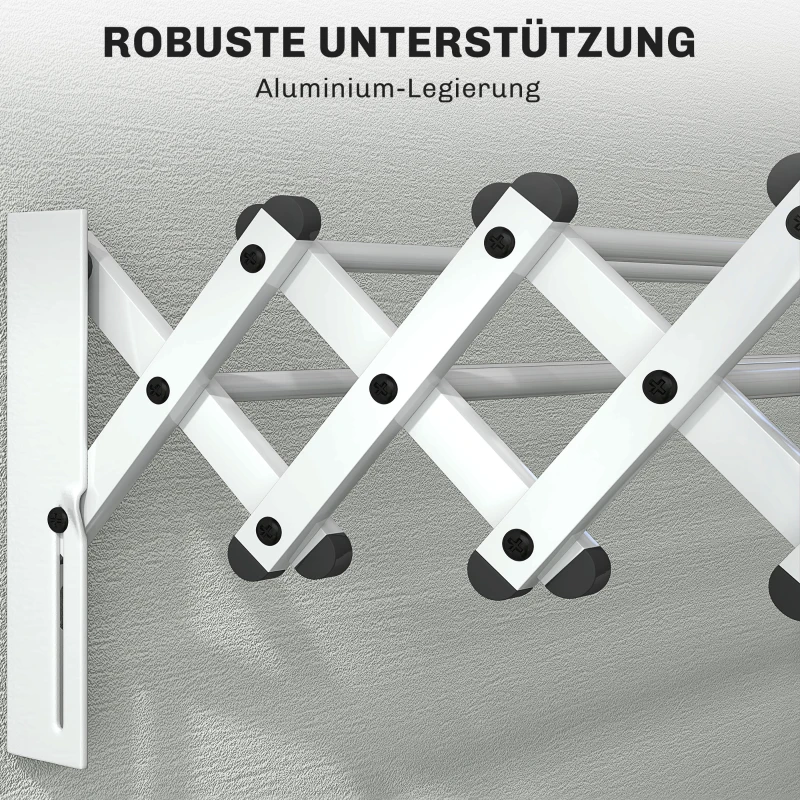 HOMCOM Handtuchhalter, Aluminium, verstellbar, für Innen- und Außenbereich, Silber(m-5)