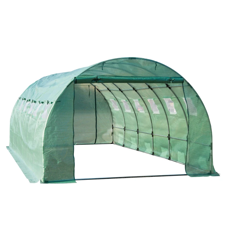 Outsunny Gewächshausfolie 6x3x2m, wasserdicht Gartenfolie mit UV Schutz, Folie aus PE, Abdeckplane für Gartenarbeit Treibhaus Folientunnel, Tunnelfolie für Außenbereich, Pflanzen, Grün