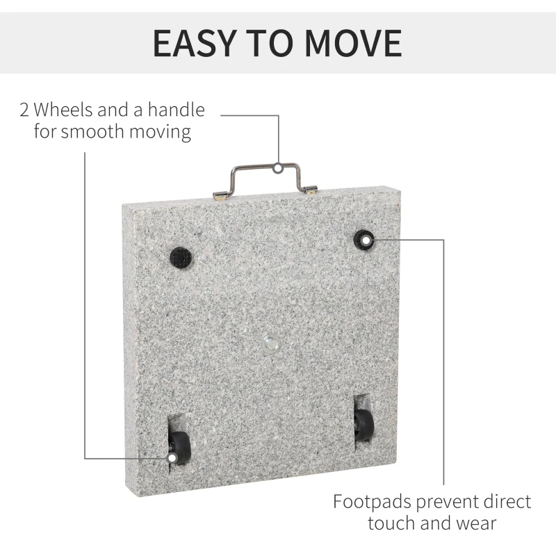 Outsunny Zonneschermstandaard zonneschermvoet parasolvoet 28 kg voor stang ∅3,4 / ∅3,8 / ∅4,8 cm