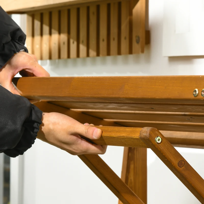 Outsunny tuinbank, 2-in-1 parkbank, tuinmeubelset voor 2 personen teak