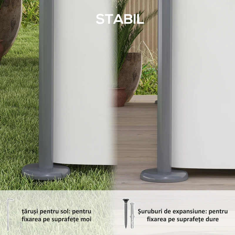 Outsunny Pavilion de Grădină cu Acoperiș Dublu, 397x297x265 cm, Alb Crem