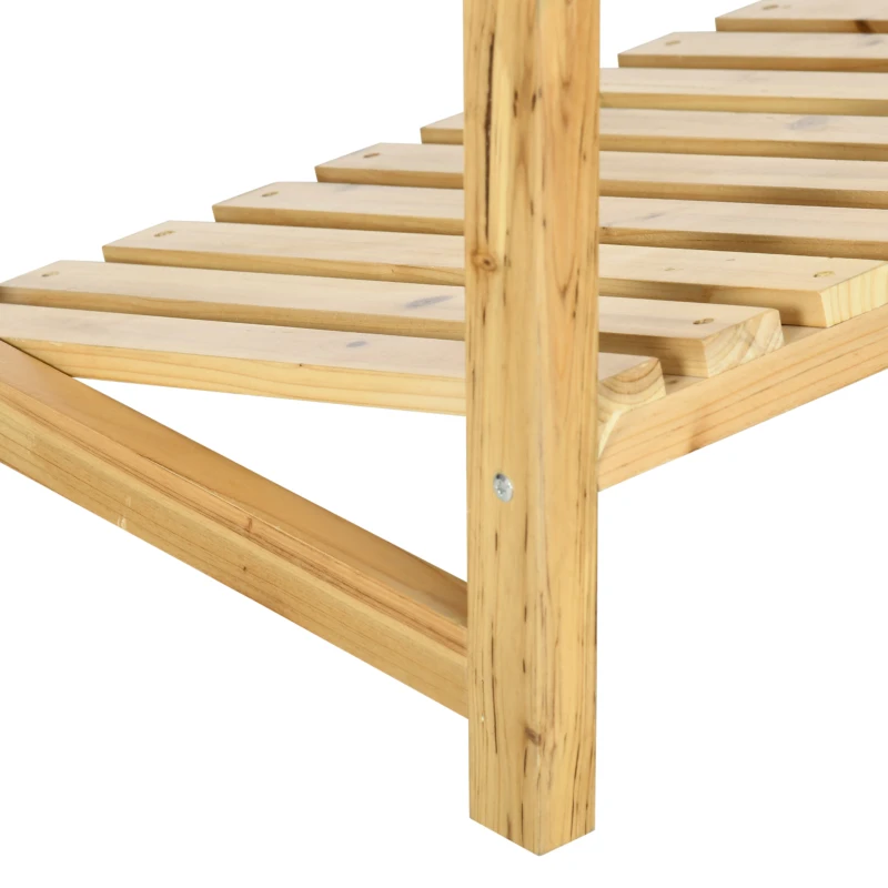 Outsunny wijnrek, flessenrek, wijnhouder met 2 gekantelde planken naturel