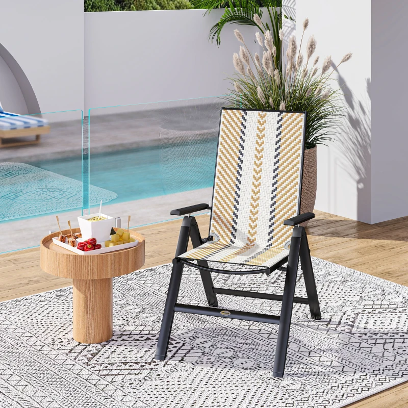 Outsunny Rattan Reclining Garden Chairs - Orange