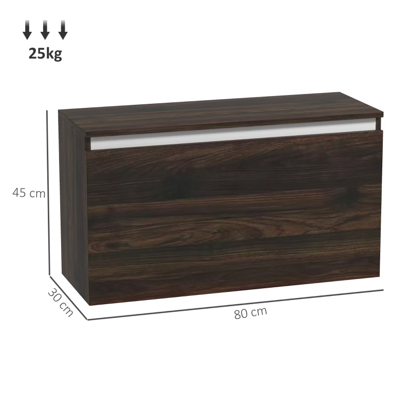 Homcom Noptiera Suspendata – Sertar Depozitare, 80×30×45 cm, Maro