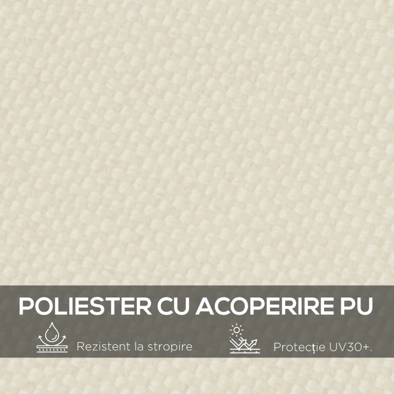 Outsunny Prelată de Rezervă pentru Pergolă cu 16 Orificii de Drenaj, Carlige și Inele, 297x297 cm, Bej