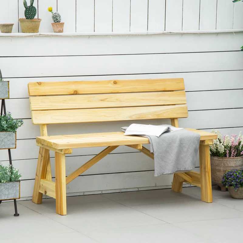 Outsunny tuinbank voor 2 personen sparrenhout klassiek design 116 x 56 x 80 cm