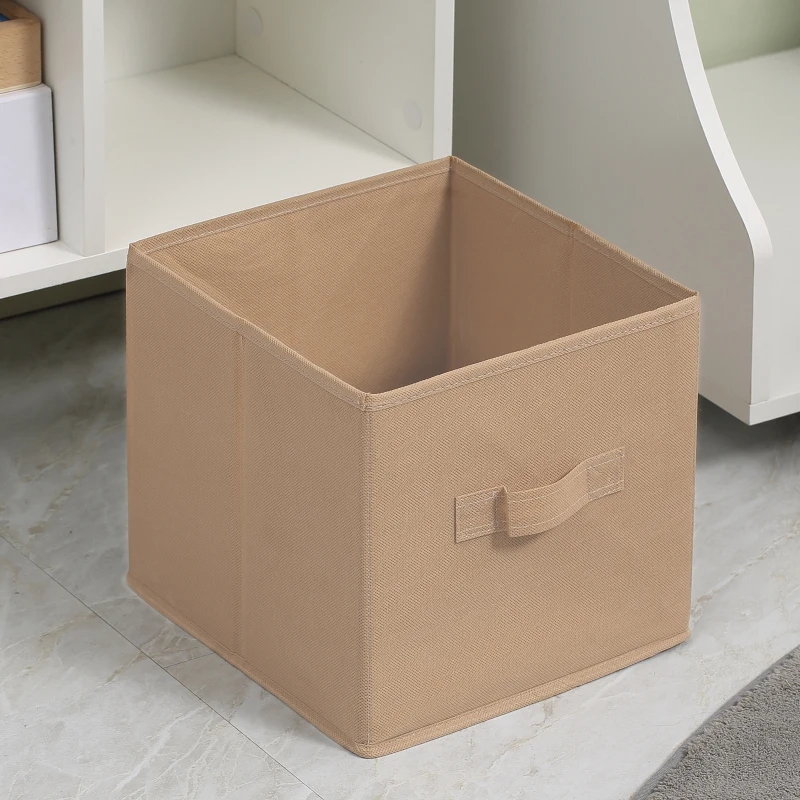 HOMCOM Freestanding 4 Cube Unit Cabinet Unit w/ 3 Fabric Drawers Handles Home Office Storage Shelves