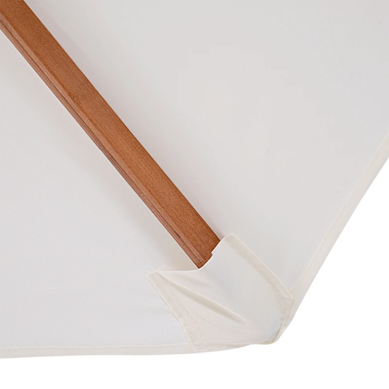 Zonnescherm tuinscherm houten parasol parasol met zwengel balkonparasol populierenhout Φ 2,7 m