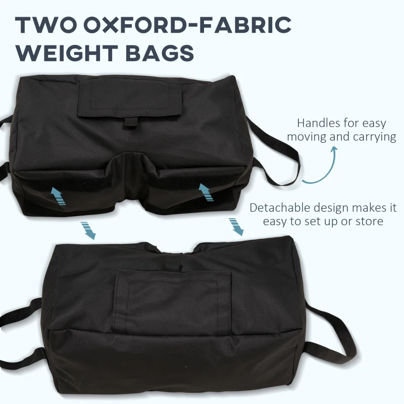 Outsunny Parasolstandaard, opvouwbaar, draagbaar, kan worden gevuld met maximaal 50 kg zand, zwart