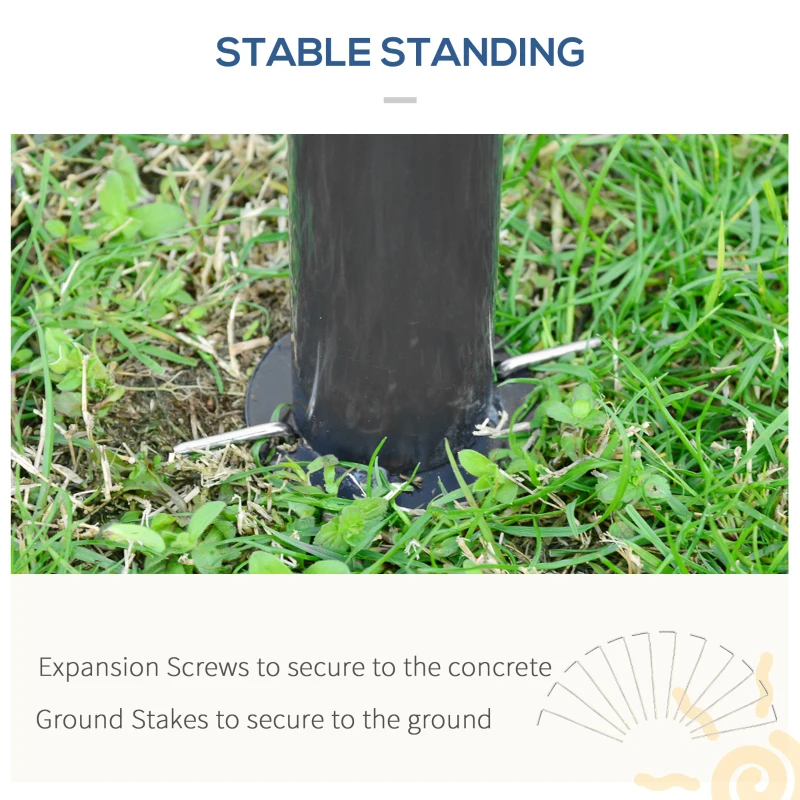 Outsunny Waterdichte Tuinpaviljoen 3x6m voor Tuin, Ideaal voor Feesten en Vriendschap, Donkergrijs