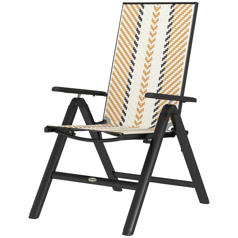 Outsunny Rattan Reclining Garden Chairs - Orange