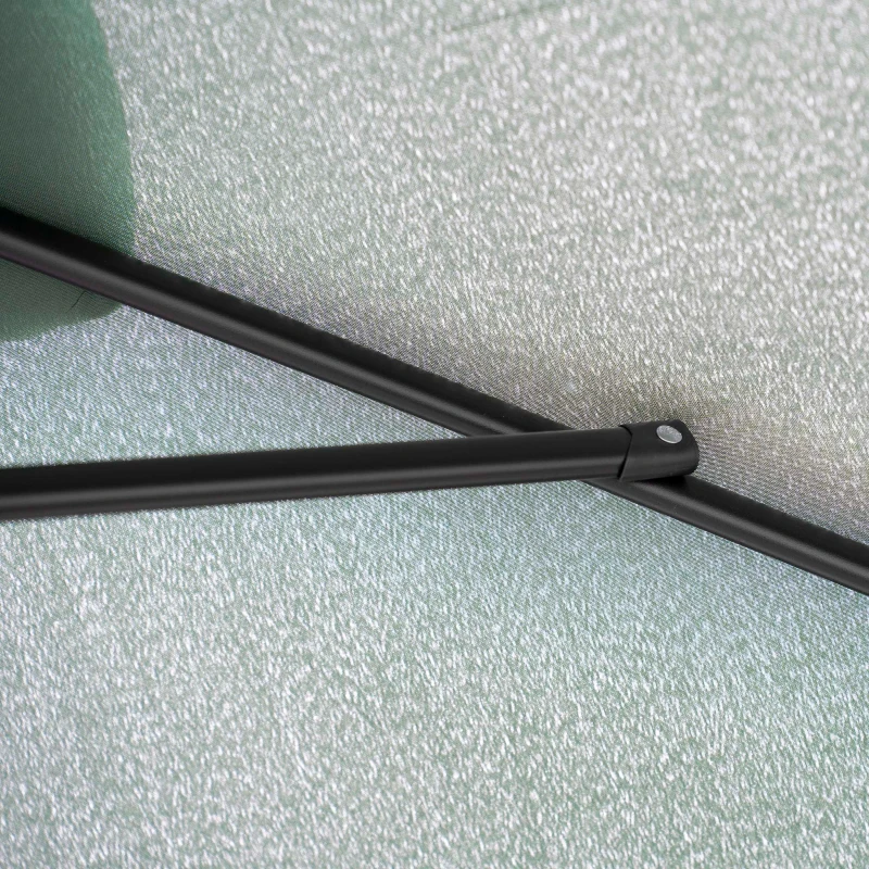 Outsunny 3x2m Patio Parasol Garden Umbrellas Canopy with Aluminium Tilt Crank Rectangular Sun Shade Steel, Green