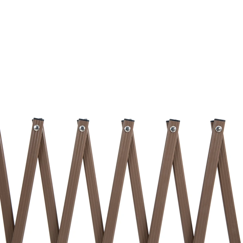 Outsunny Scherengitter Absperrgitter Scherensperre ausziehbar 35-300cm Garten Alu Braun H103,5cm