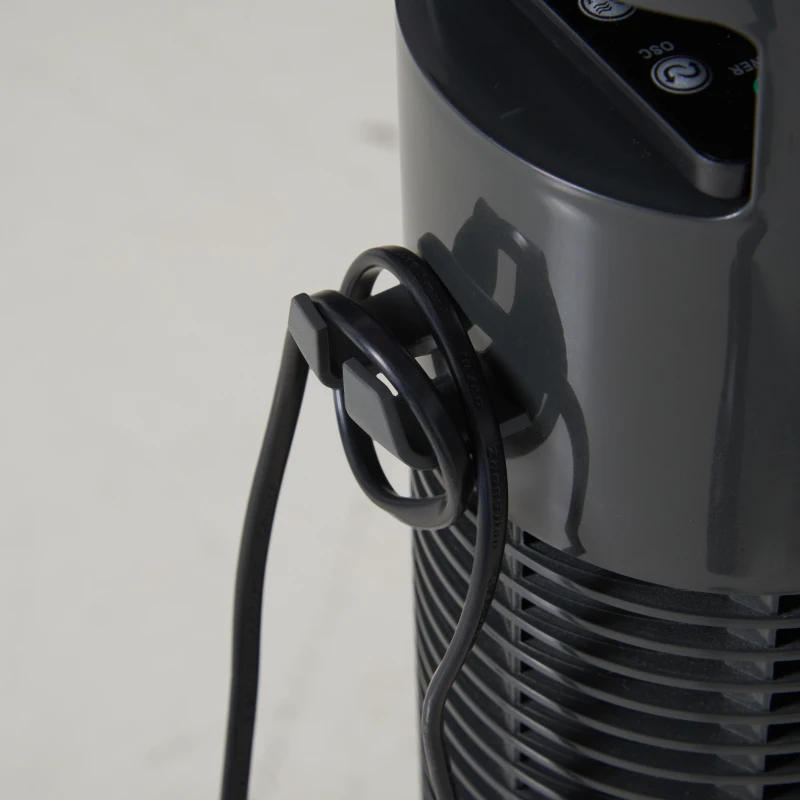 HOMCOM 30'' Freestanding Tower Fan, 3 Speed 3 Mode, 10h Timer, 70 Degree Oscillation, LED Light, 5M Remote Controller, Dark Grey